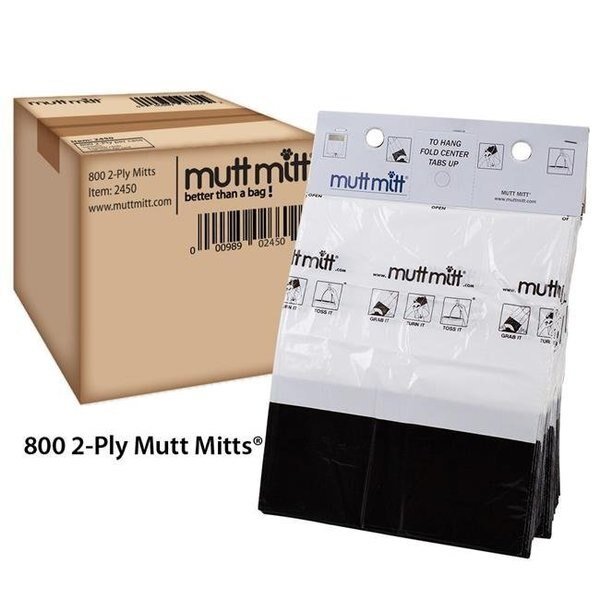 Mutt Mitt 2450 2 Ply Waste Bags; White - 800 per Case, Mutt Mitt, Mfr#: 2450
